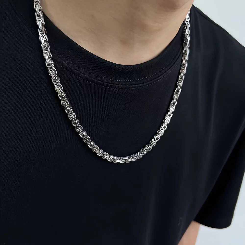 Fashion Street Singapore - สร้อยคอสแตนเลสสตีลทรงคิวบาแบบพังก์จาก ASONSTEEL สร้อยคอแบบหนาสำหรับผู้หญิงและผู้ชาย สไตล์โบฮีเมียน สร้อยคอแบบผูกปม สร้อยคอแบบโชคเกอร์