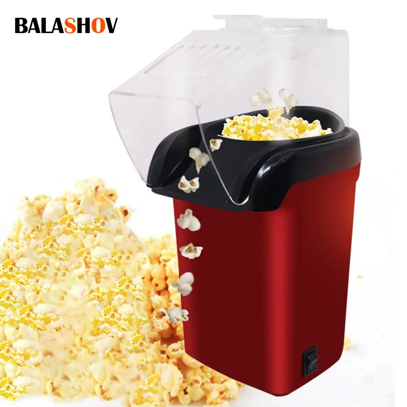 1200W Popcorn Makers Fully Automatic Household Mini Efficient Electric Hot Air Corn Machine Corn Popper For Home Kitchen Tools