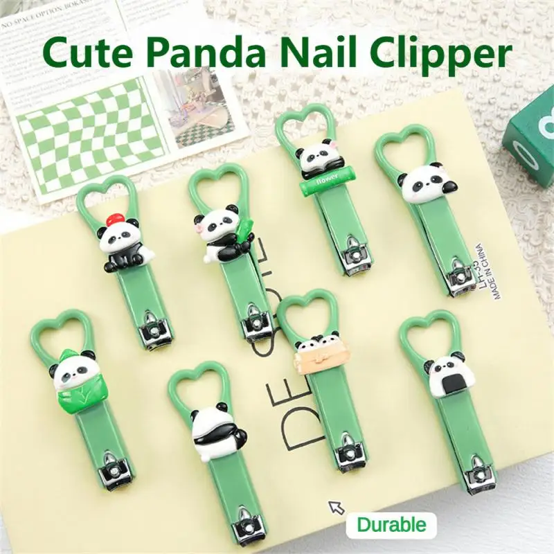 1~4PCS Cartoon Nail Clippers Easy To Carry Strong Anti-splash Nail Cutter Lovely Gift Panda Nail Clippers Sharp And Durable