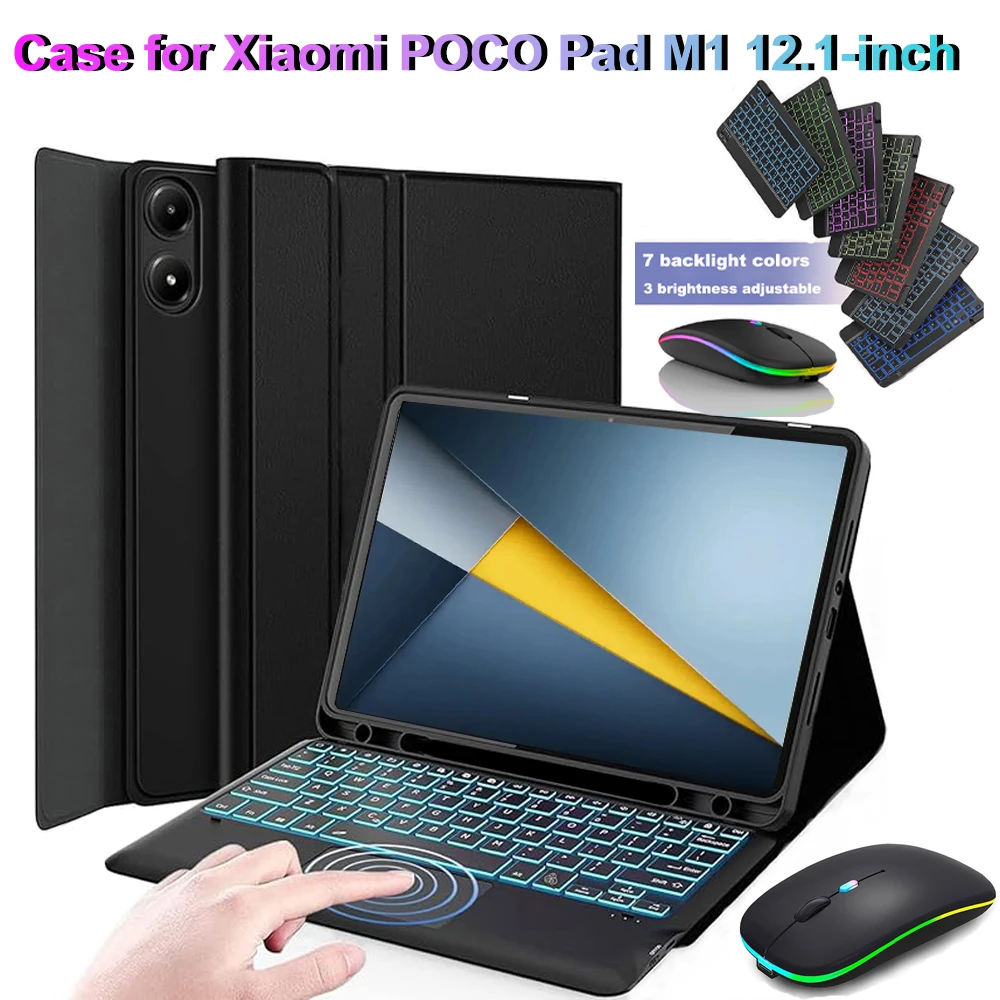 

Чехол для Xiaomi POCO Pad 12.1, беспроводной Bluetooth-чехол для планшета POCO Pad M1, защитный чехол-подставка Smart Folio 2026