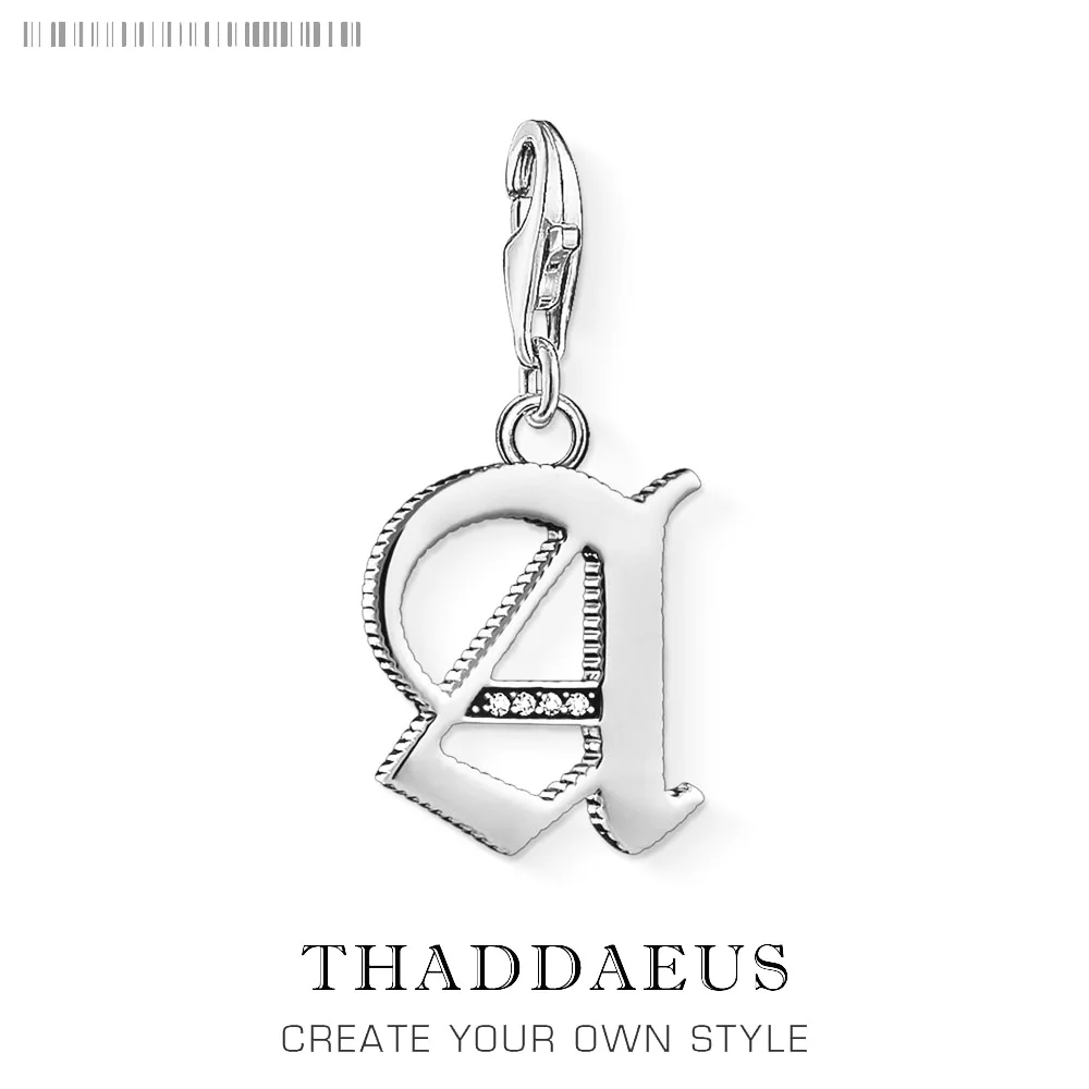Prawdziwe 925 Sterling Silver Lucky Letters ABC Word Pendant Charm Biżuteria modowa Prezent dla kobiet mężczyzn — zdjęcie 2