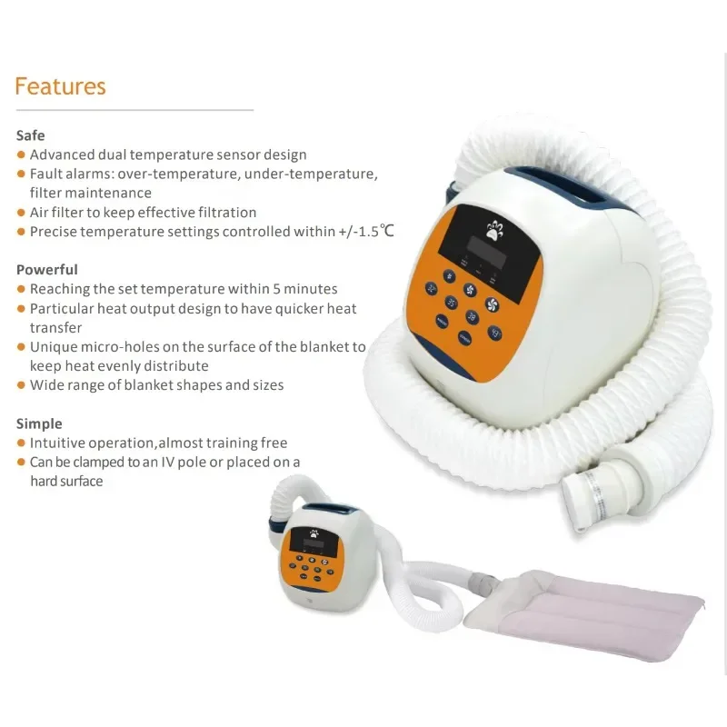 

【Factory】Veterinarian Dual Temperature Sensors Patented Air Circuit Air Vent 8blanket Over-temperature Alarm Large Warming Syste