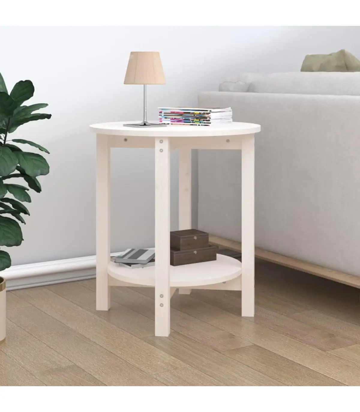 Coffee tables White Pine solid wood coffee table Ø 55x60 cm