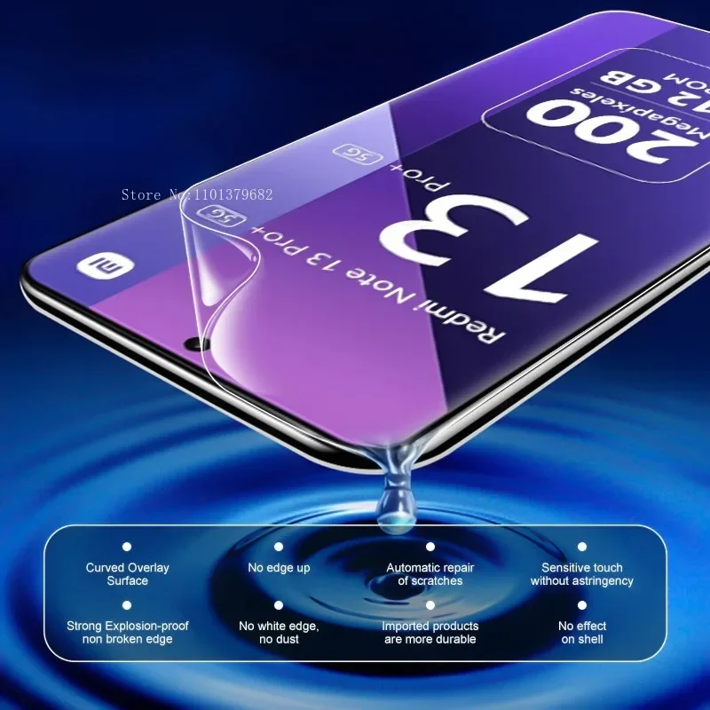 4IN1 Hydrogel Film For Xiaomi Redmi Note 12 13 11 10 9 8 7 Pro Plus 5G Camera Screen Protector Redmi Note 12S 11S 10S 9S 8T Film