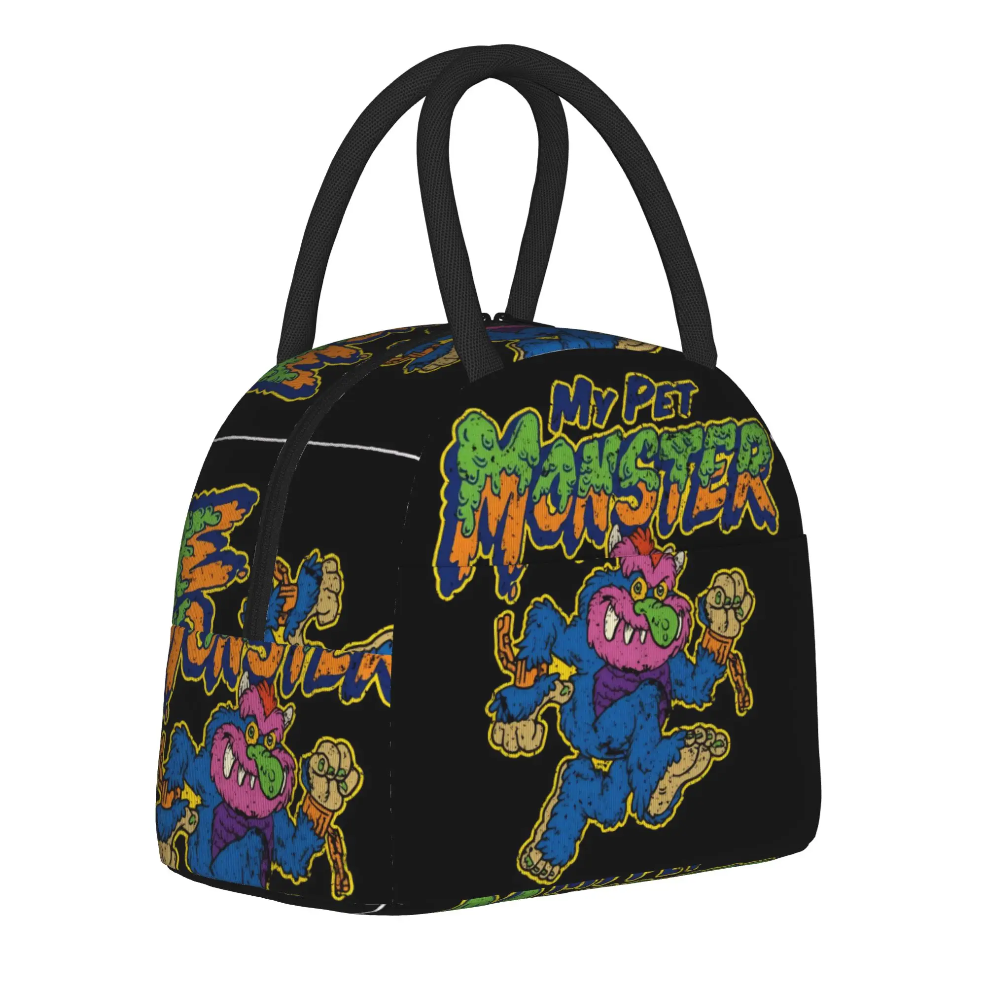 Bolsa térmica para el almuerzo con diseño de dibujos animados de My Pet Monsters, para el trabajo, contenedor de comida reutilizable, lonchera térmica para hombres y mujeres