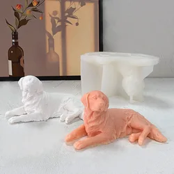 Pet Labrador Dog Candle Silicone Mould Animal Aromatherapy Soap Plaster Decorative Making Set Cake Baking Tools Home Decor Gift