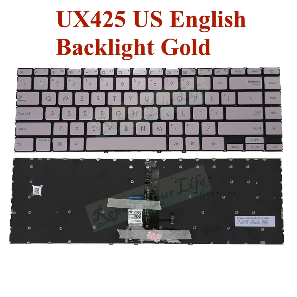 

UX425 US English Backlit Keyboard For Asus ZenBook U4700 UX425EA UX425JA UX425IA UX425UA UX425QA Replacement Keyboards Backlight