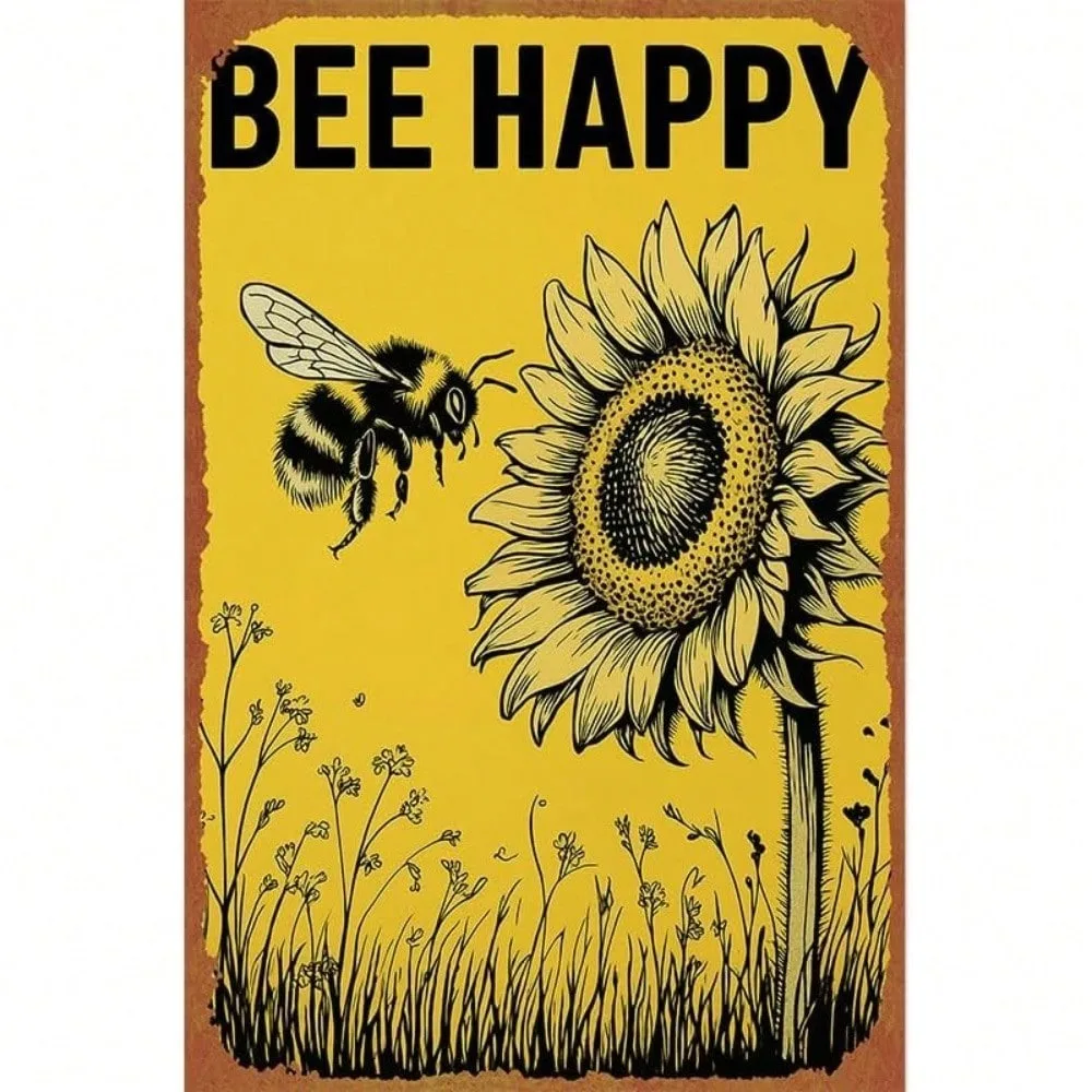 

Ramadan Decorations 2026, Vintage Tin Metal Sign, Bee Wall Art, Kitchen Bar Garden Decor, Rustic Country Home