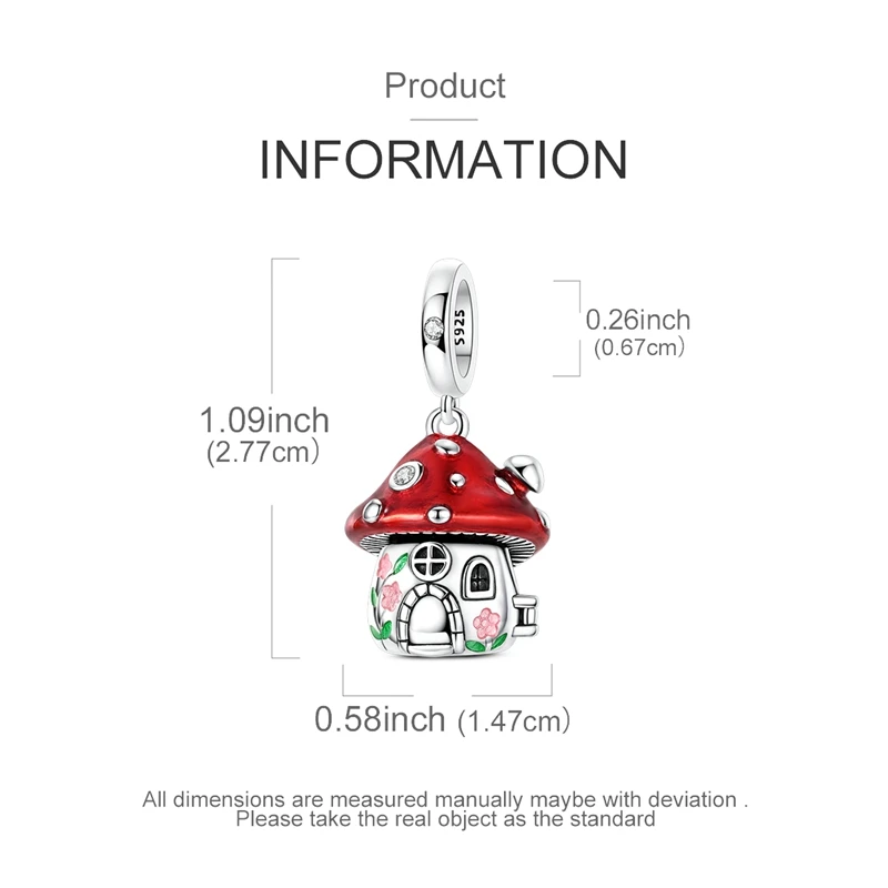 Hot Sale 925 Silver Charms Beads Dangle Horse Mushroom Four Leaf Colver Pendants Fit Original Bracelet Ladies Jewelry Gift DIY