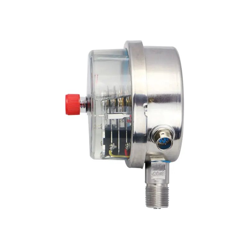 Manómetro de contacto eléctrico a prueba de golpes de acero inoxidable YNXC100BF presión de aceite de silicona asistida magnética a prueba de golpes Hydrauli