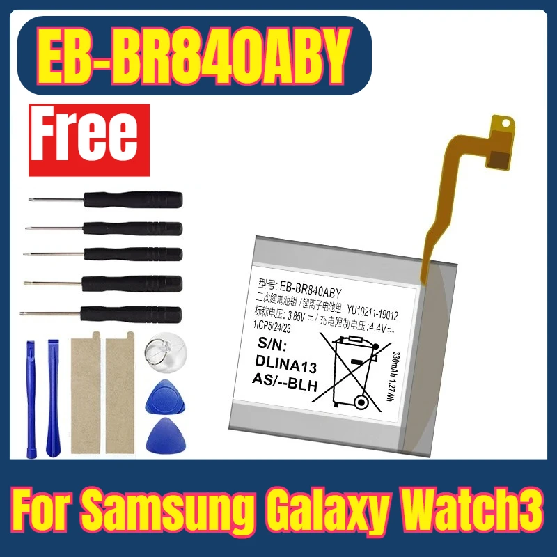 

EB-BR840ABY 330mAh Watches Batteries for Samsung Galaxy Watch3 45MM SM-R850 R840 R855F R845F R855U + Free Tools
