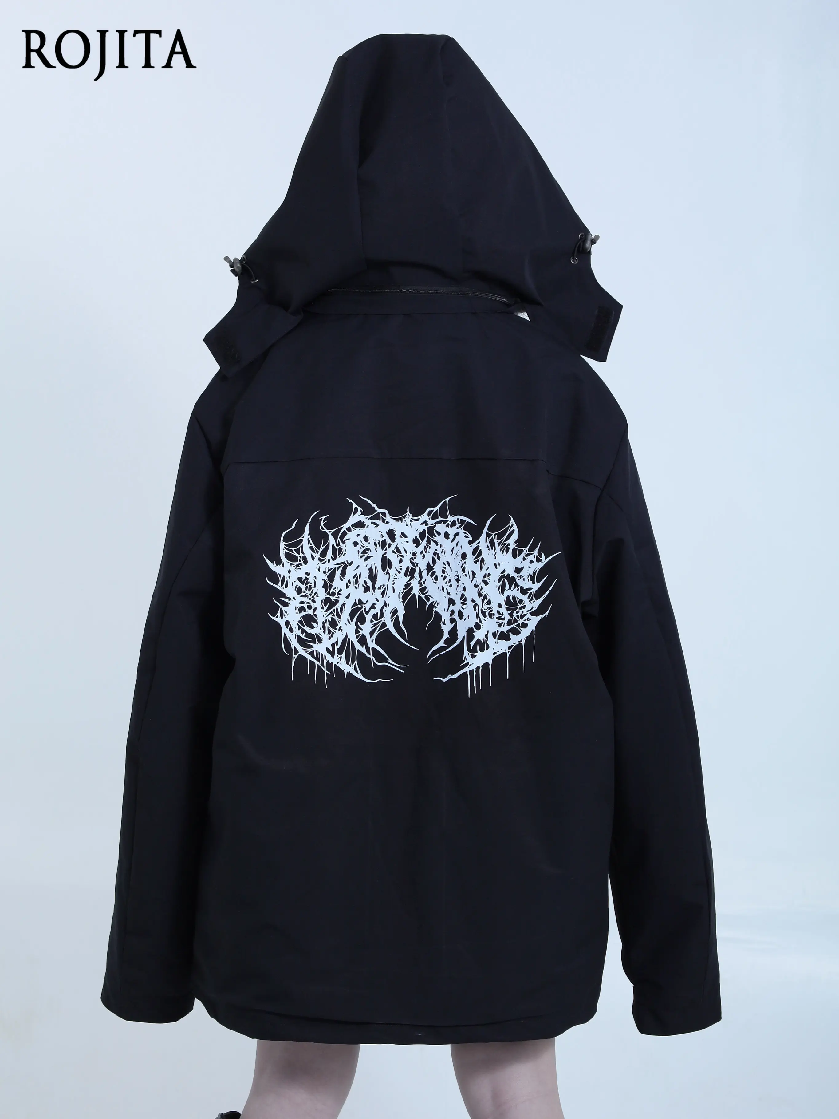 Subcultural Mass-produced Dark Gothic Hooded Three-in-one Jacket for Men and Women Trendy Loose-fitting Coat and Jackets