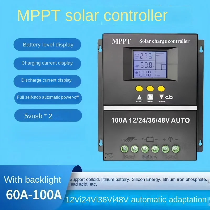 

Солнечный контроллер JNJ автоматически распознавает 12 В/24 В/36 В/48 В/60 А/80 А/100 А, фотоэлектрический преобразователь солнечной энергии MPPT