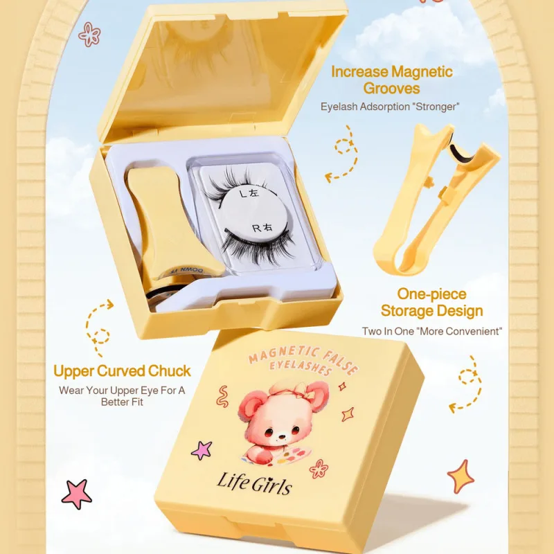 Magnetyczne rzęsy 1 para ręcznie robione rzęsy 3D z norek wielokrotnego użytku zestaw sztucznych rzęs naturalne długie sztuczne rzęsy narzędzie do makijażu pęseta