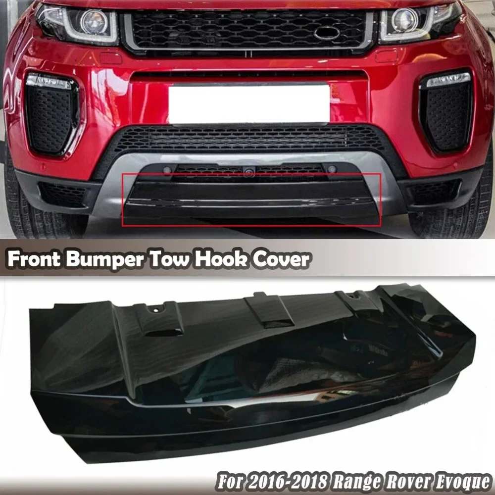For Land Rover Range Rover Evoque 2016 2017 2018 LR071794 Car Front Bumper Tow Hook Cover Towing Eye Guard Board Gloss Black