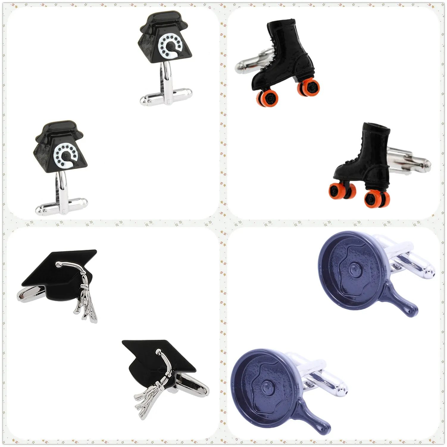 

4 Styles TZG Trendy Cufflink Mens Cuff Link Cap 1 Pair Shirt Button
