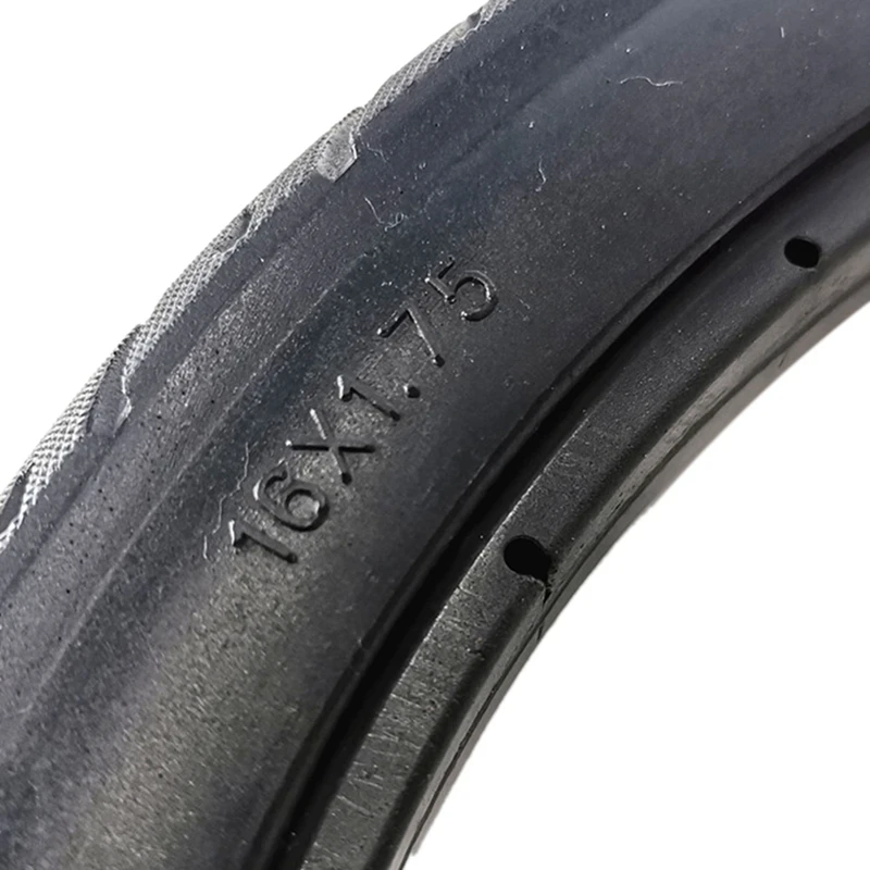 2PCS 16 Inch 16 X 1.75 Bicycle Solid Tires Explosion-Proof Tires 16 X 1.75 Black Rubber Non-Slip Tires Cycling Tyre