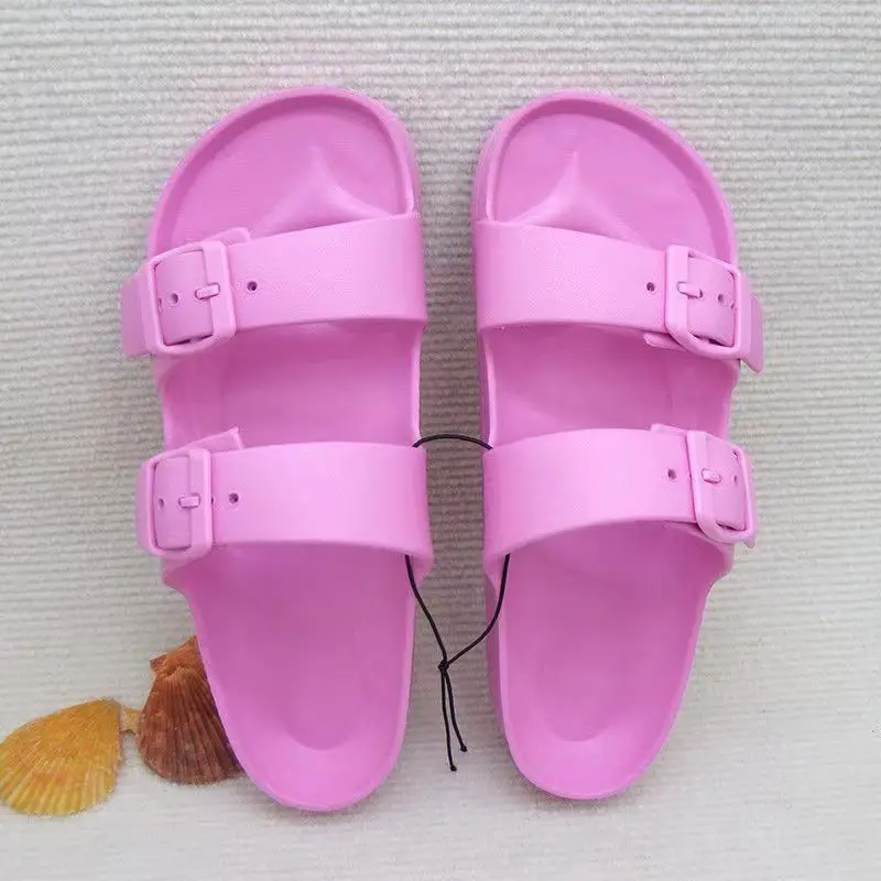 High quality  flat colorful slide slippers for men women casual comfortable light soft bottom anti-skid outdoor sandals plus 46