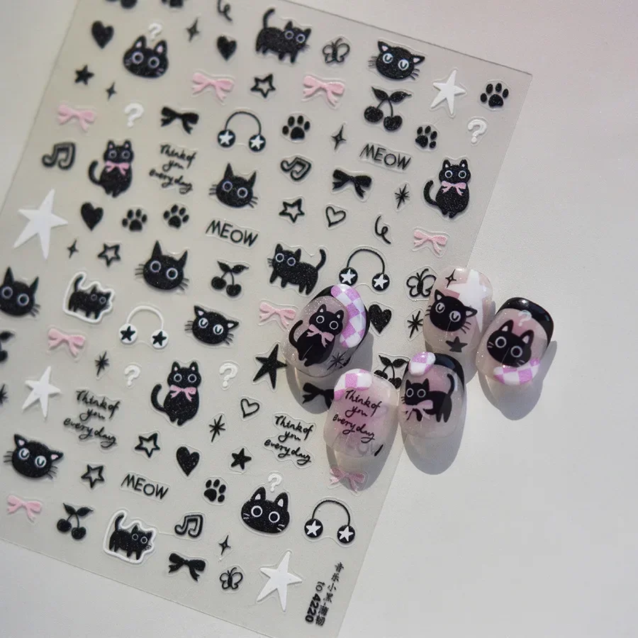 1 pièces Chibi personnage Susuwatari Eggette mignon Anime dessin animé ongles autocollants Kawii Nail Art Weeb dessin animé Relief auto-adhésif décalcomanie