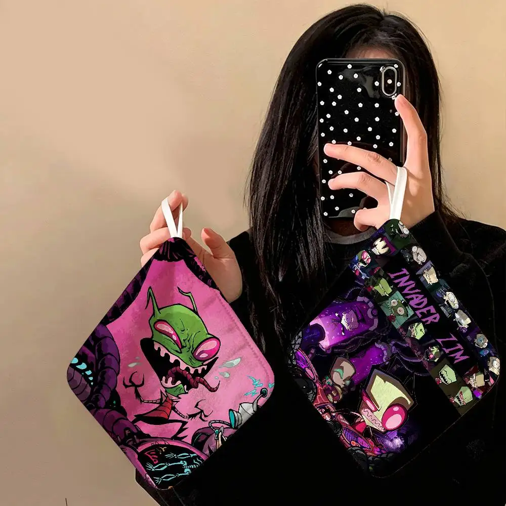 Invader Zim Hippie Household Hanging Towel, Polyester Cotton Hand Wiping Towel, Sturdy for Bathroom Bedroom