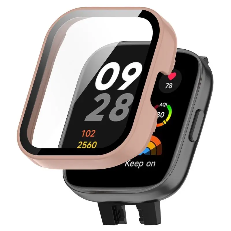 Obudowa ze szkła hartowanego do zegarka Redmi 3 /3 Lite /3 Active Smart Watch pasek na zderzak ochraniacz ekranu dla Xiaomi Redmi Watch3