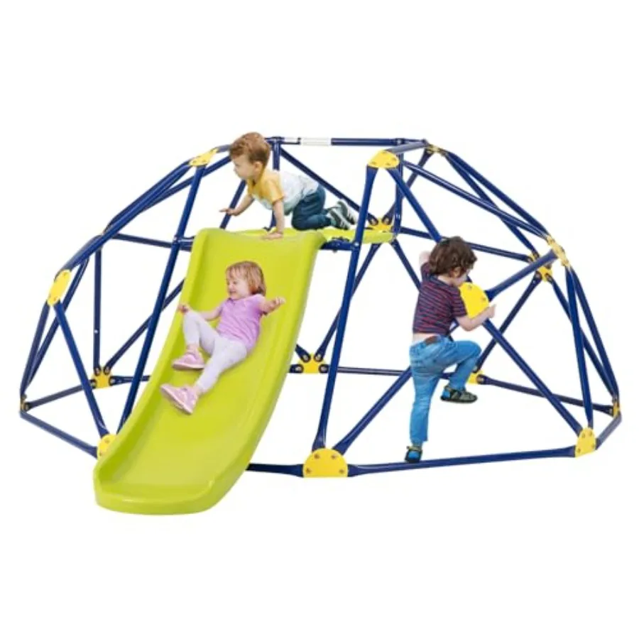

Climbing Dome with Slide 8FT Jungle Gym Monkey Bar for Backyard Outdoor Climbing Toys for Toddlers Playground Equipment Geometr
