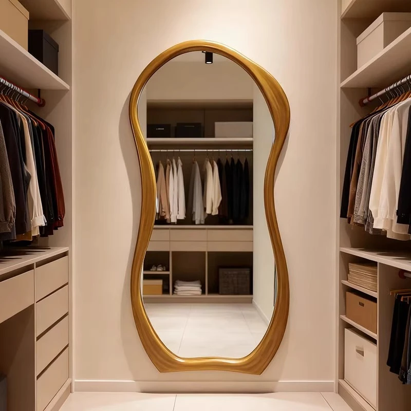 Bedroom Korean Style Girls Aesthetic Mirror Full Body Floor Standing Cloud Big Spiegel Wand Home Products Wooden Vintage Mirror