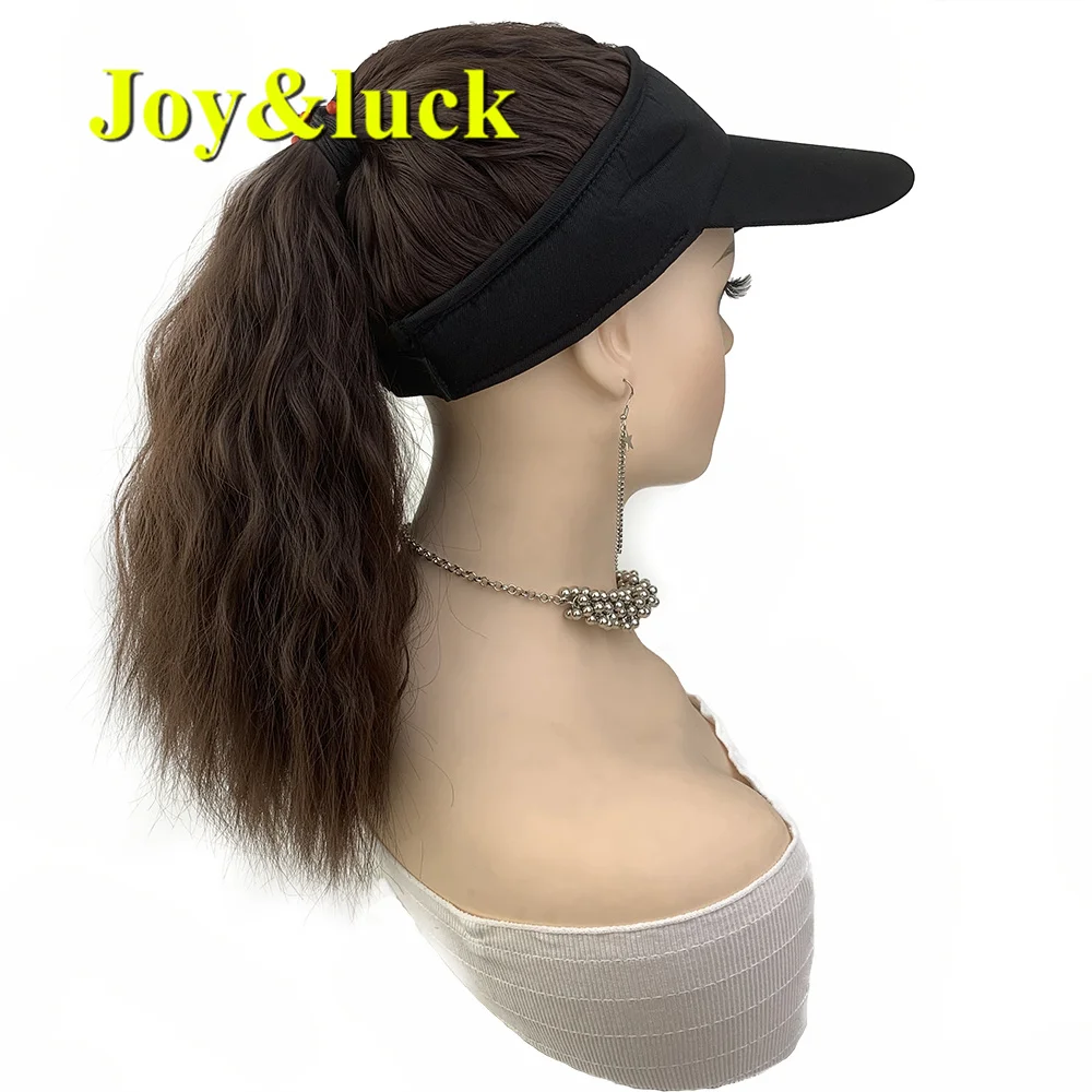 Synthetic Natural Curly Baseball Cap Wig Black Ponytail Extension  Daily  Hat  Wigs For  Women