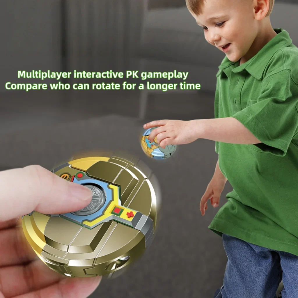子供用指先ジャイロスコープ、デュアルフォーム可変ロボット、ストレス解消おもちゃ、低騒音、子供と大人へのギフト
