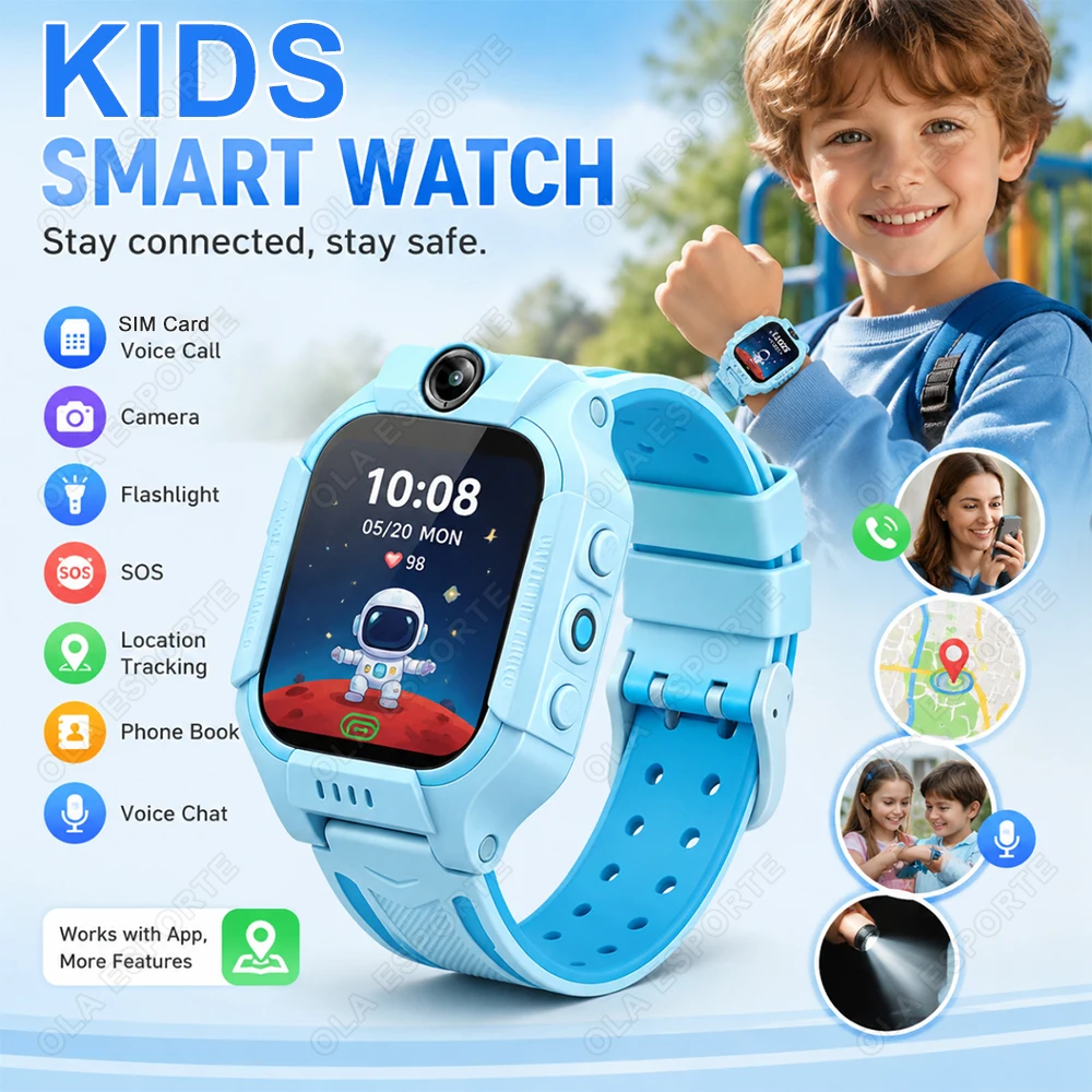 New Kids Smart Watch 2GSIM Card Two-way Call Location Tracking Camera Flashlight Children's Smartwatch Gifts for Boys Girls H10