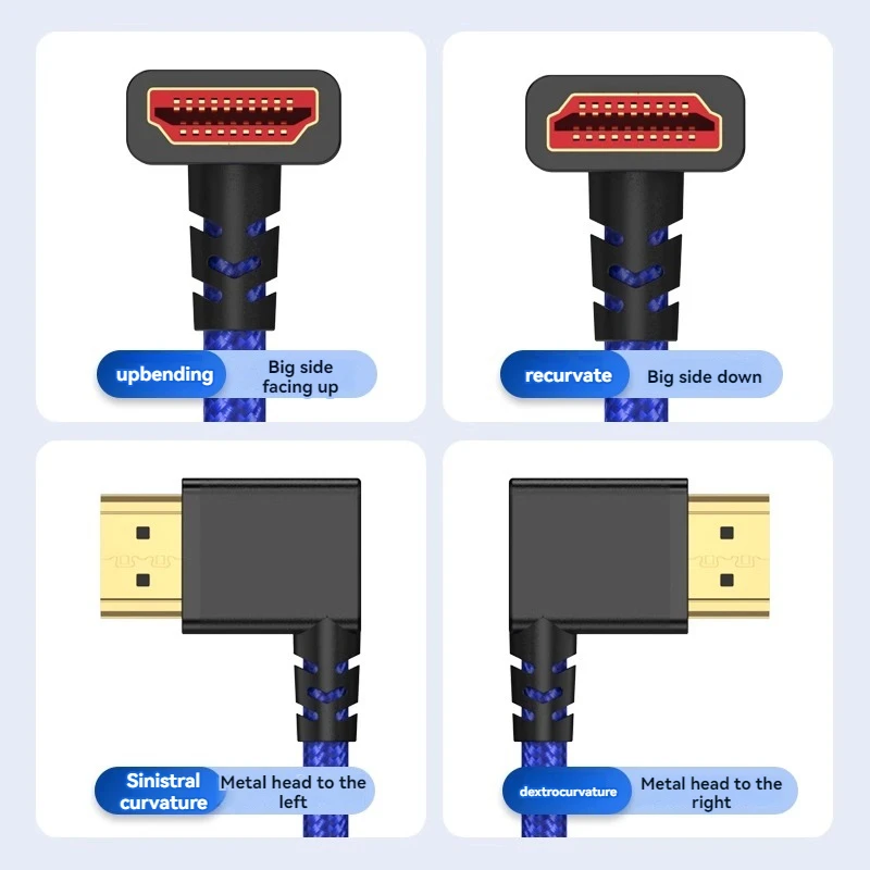 8k Hd2.1 Color HDMI-compatible Spring Wire Elbow Photography for Z Cam Sony FS700 Camera to Atomos Ninja V / BM5 Monitors 4K