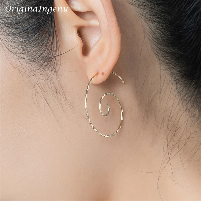 925 Silver Hammered Hoop Earrings 14K Gold Filled Earring Handmade Vintage Jewelry  Brincos Boho Pendientes Earrings For Women