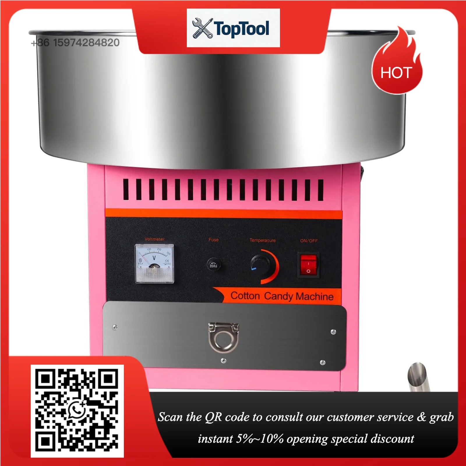 Industrial 1000W Commercial Mini Cotton Candy Machine for Home Carnival Kids Birthday Family Party Made in China