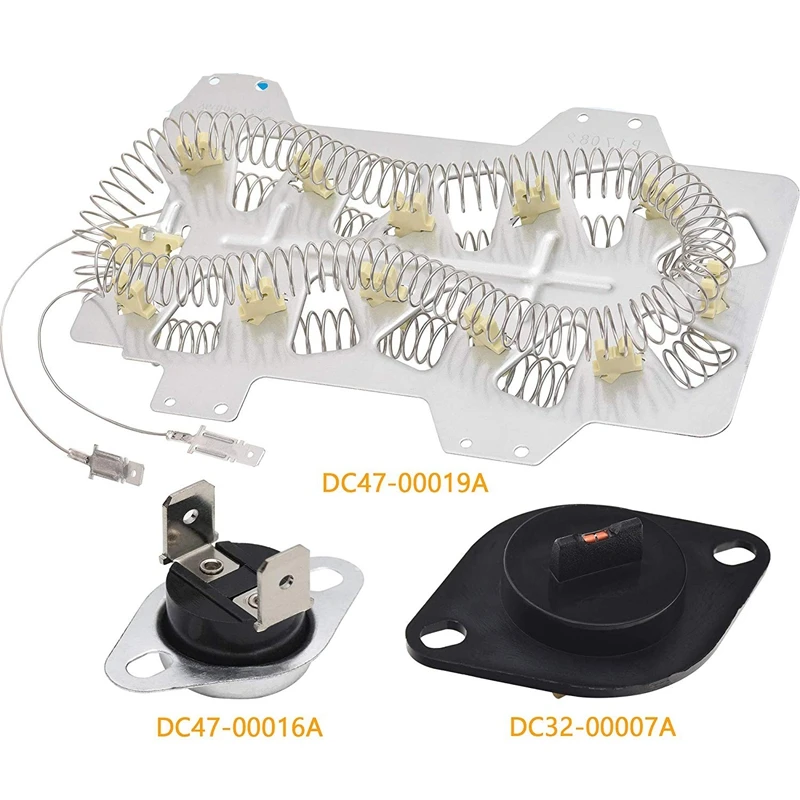 A01V-DC47-00019A DC47-00016A DC32-00007A Dryer Heating Elements, Thermostat And Thermistor Kit For Samsung Dryers