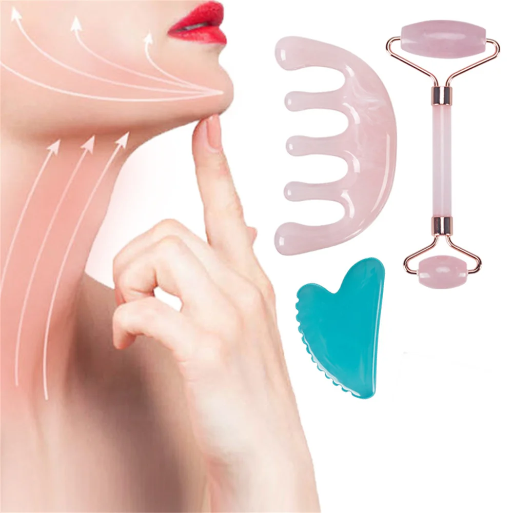 

Roller/Massage Comb/Scraping Board Three-piece Suit Meridian Acupoint Massage Beauty Relaxation Tool