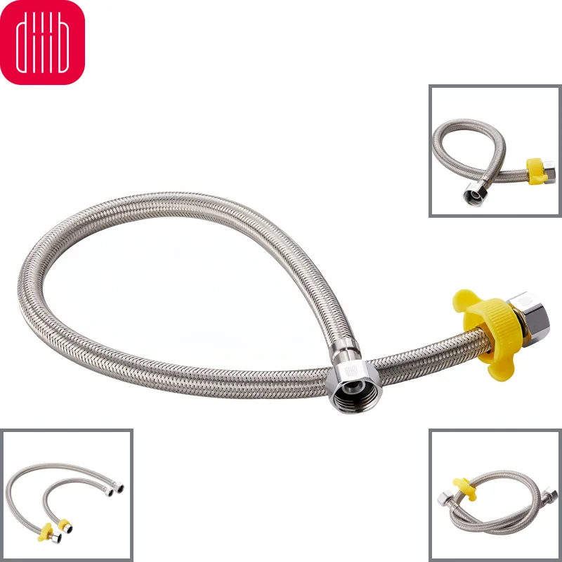 

Diiib Stainless Steel Faucet Braided Water Pipe 1/2 Inch Explosion-Proof Flexible Braided Hose for Kitchen Bathroom Plumbing