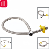 Diiib Stainless Steel Faucet Braided Water Pipe 1/2 Inch Explosion-Proof Flexible Braided Hose for Kitchen Bathroom Plumbing