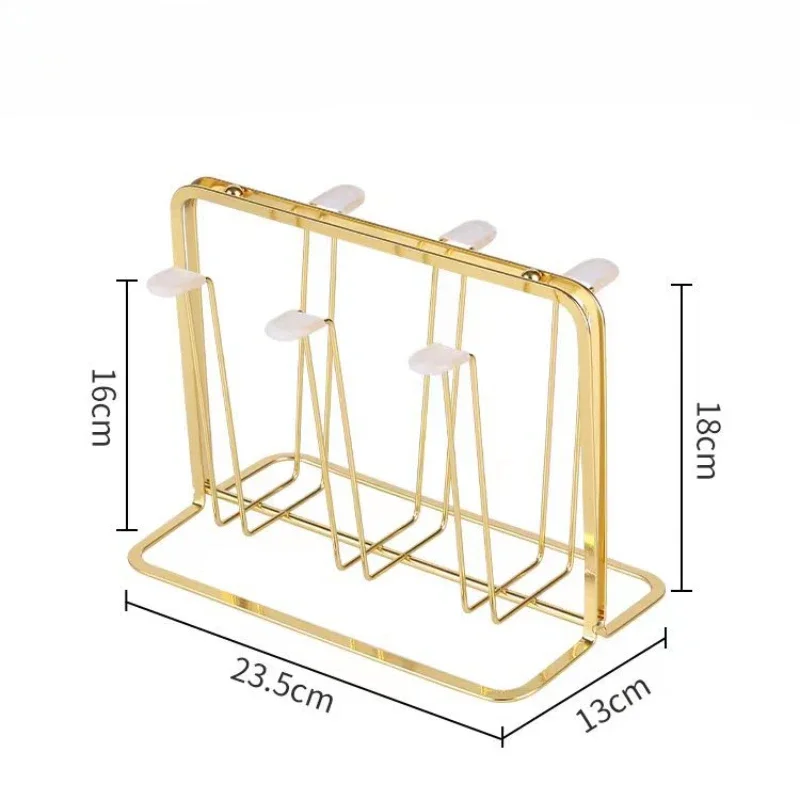 Creative Steel Ball Golden Deer Head Organize Cups Holder Drain Cup Holder With Handle and Tray Glass Storage Organizer