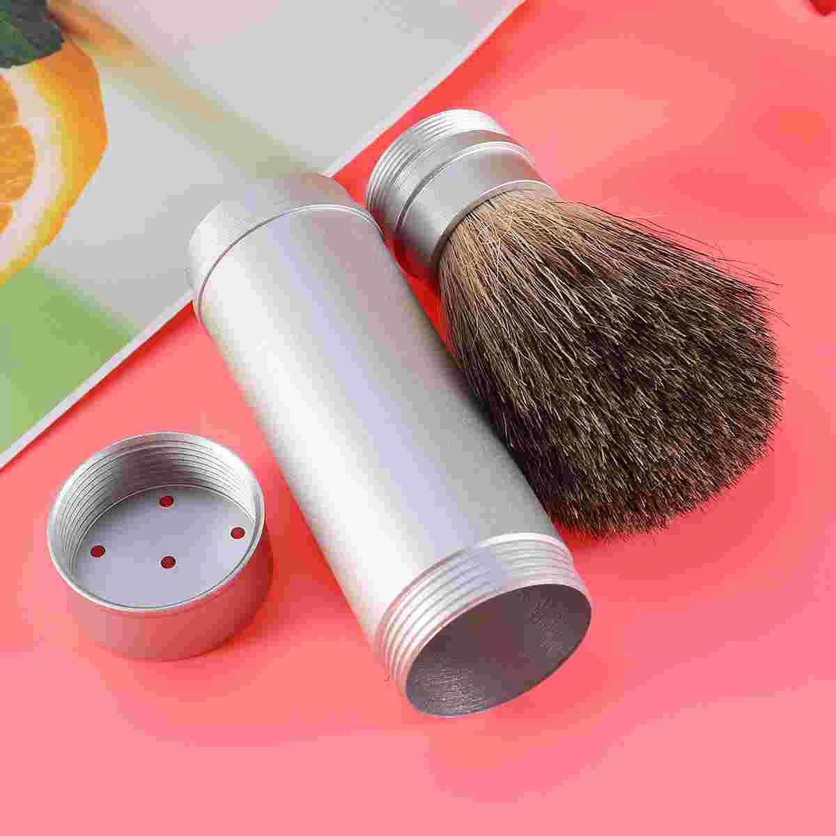 Cepillo de afeitado para hombres, cepillo de limpieza de peluquería con tubo de aluminio, Blaireau, 1 unidad