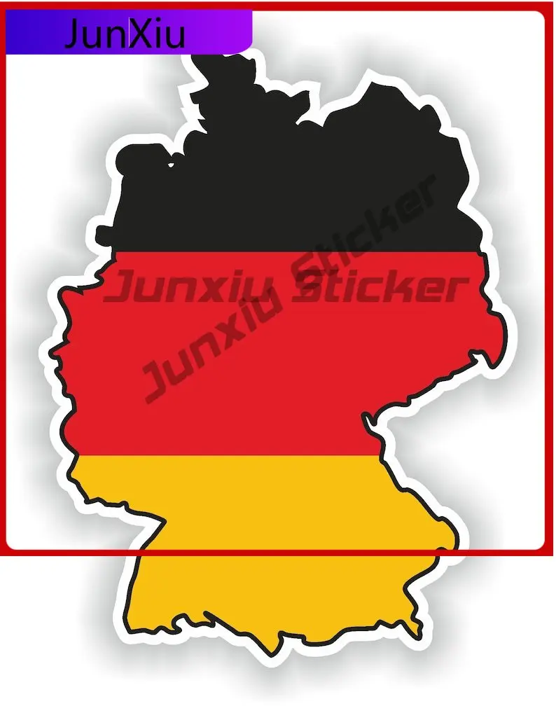 Deutschland-Kartenaufkleber, Flagge, lustig, kreativ, für Laptop, Wand, langlebiges Vinyl, Autozubehör, Vinyl-Aufkleber für Auto, LKW, SUV, Fenster, Stoßstange