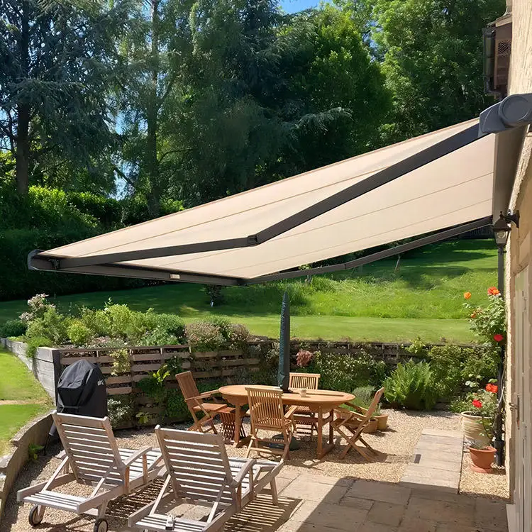 

High Quality Large Sized Outdoor Rain Proof Sunshade Motor Drive Courtyard Panoramic View Leisure Canopy Open Air Awning