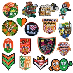 Netherland Carnaval Embroidery Patch Brabant Kruikenstad emblem  Peeënrijk Beer party Applique Iron on Patches for Clothing DIY