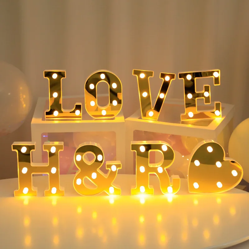 LED Warm Light Letters and Numbers, Using Batteries As A Home Decoration Light for Proposals and Birthday Parties