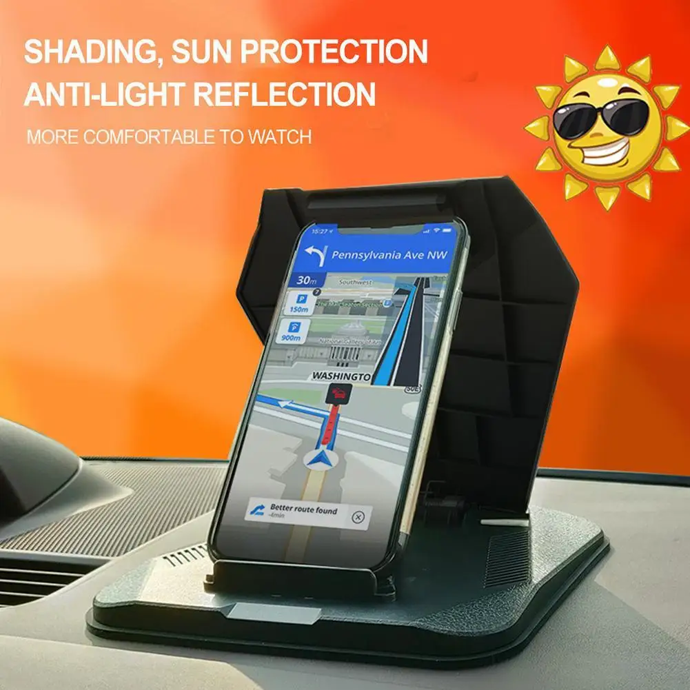 Car Phone Holder Dashboard Anti-Slip GPS Mount Cradle Flat Panel Navigator Support Sun Protection For 3.0-9.7 inch Smartphone