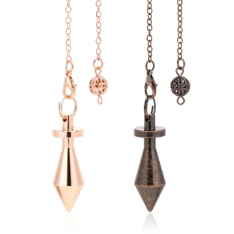 Copper Metal Shuttle Pendulums For Dowsing Divination Energy Meditation Scrying Witchcraft Pendulums Tool Spiritual Pendulos