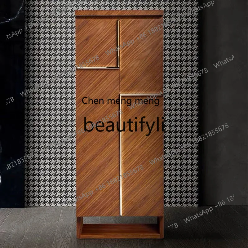 Italian light luxury solid wood jewelry cabinet high-end villa home safe designer art jewelry storage cabinet