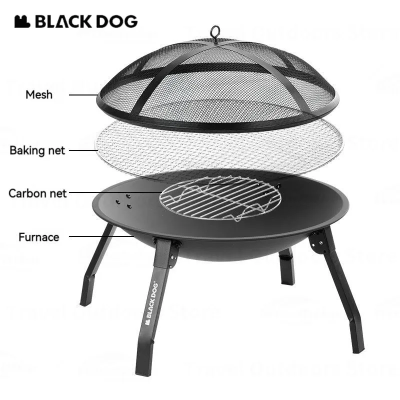 Naturehike BLACKDOG Barbecue Heating Stove Camping Cooking Tea coffees Iron Stove Home Outdoor Fire With Flameproof Netting