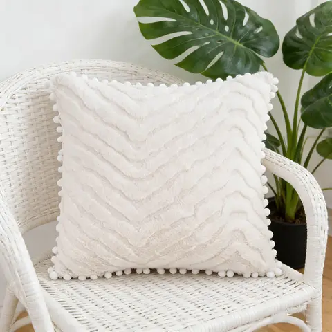 45x45cm Tiger-print PV Velvet Ball Lace Pillow Cases Gifts for Sofa Office Waist Back Cover Home Decorative