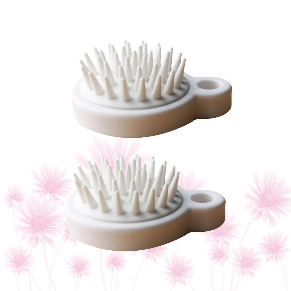 2Pcs Scalp Massage Bathing Brushes PP Hair Washing Brushes Thick Bristles Anti-Slip Handle Cleansing Scrubbers Relax Dead Skin