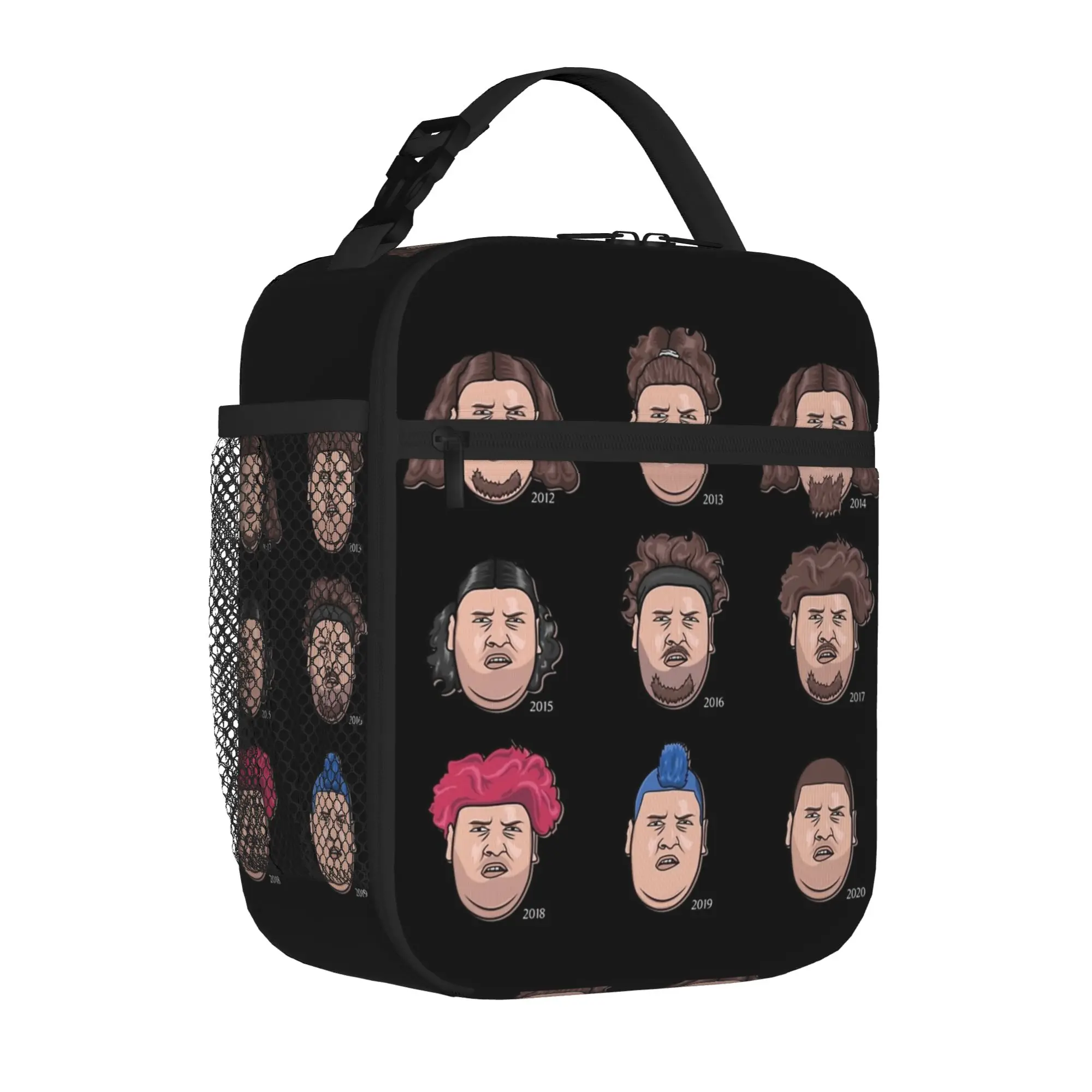 The 9 Faces of Rainer Winkler Drachenlord Tote Insulated Lunch Bag Superstar Carry Food Bags Leakproof Cooler Thermal Washable